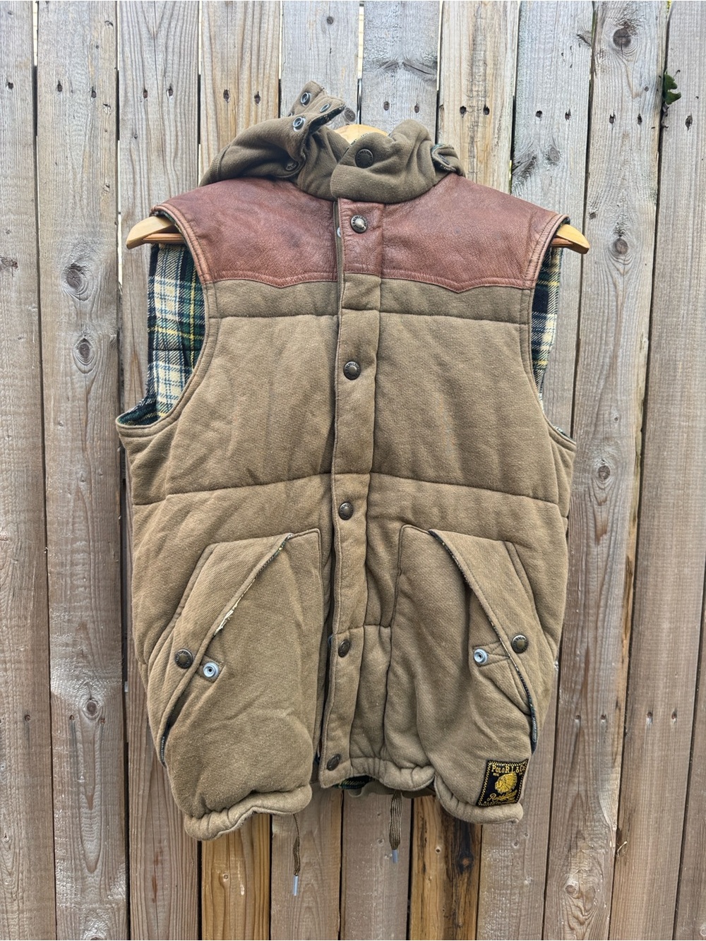 Ralph Lauren Quilted Work Vest in Brown and Tan